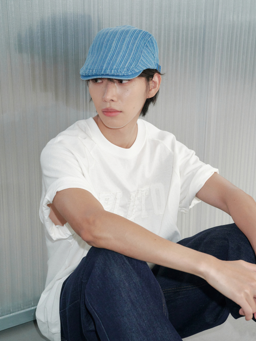 Band Paper Knit Bonnet Hat (Cream)