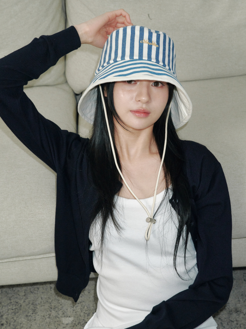 Stripe Denim Safari Hat