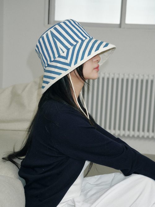 Stripe Denim Safari Hat