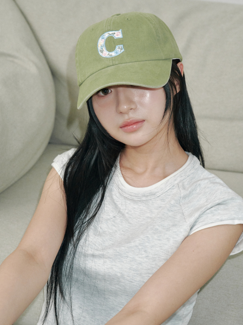 Flower C Washing Ball Cap (Olive)