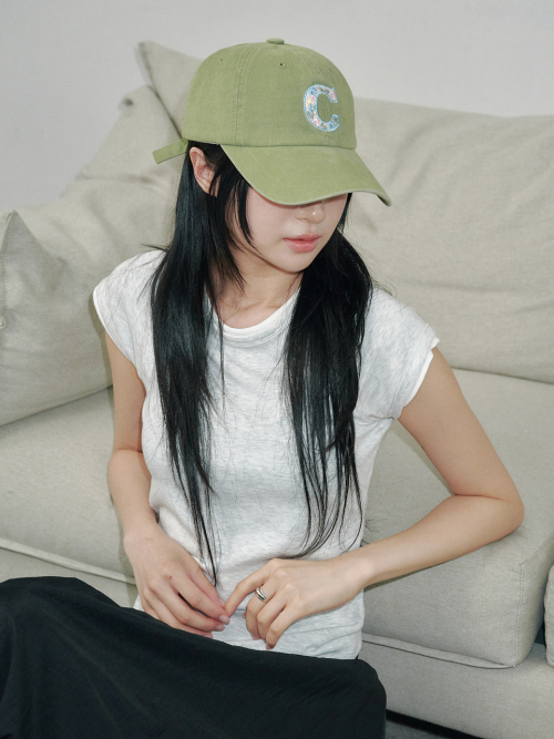 Flower C Washing Ball Cap (Olive)
