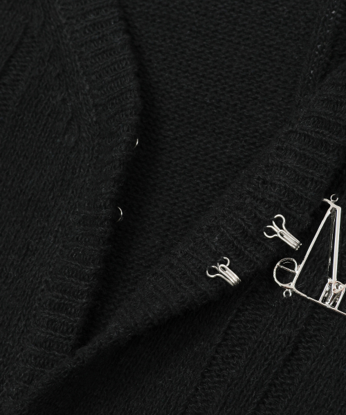 JERA METAL LOGO SOFT HOOK CARDIGAN (2COLOR)
