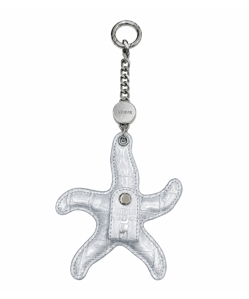 Studded Starfish keyring_ Silver