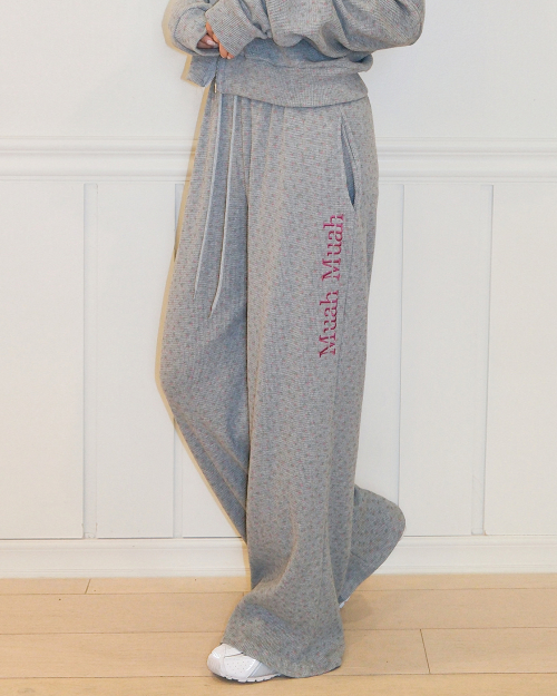 [SET] WAFFLE TRAINING HOOD ZIPUP PANTS SET UP [GRAY]