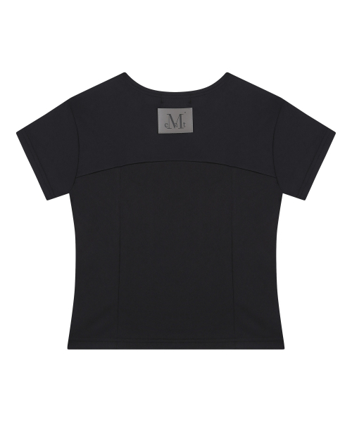 BRUNO SETUP METAL LOGO CUT-OUT LAYERED HALF T