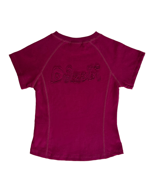 Gelato Applique Raglan Semi-Crop T-Shirt (Purple)