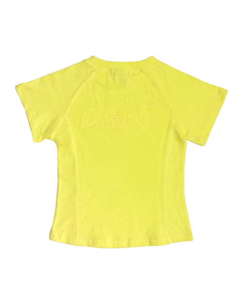 Gelato Applique Raglan Semi-Crop T-Shirt (Yellow)