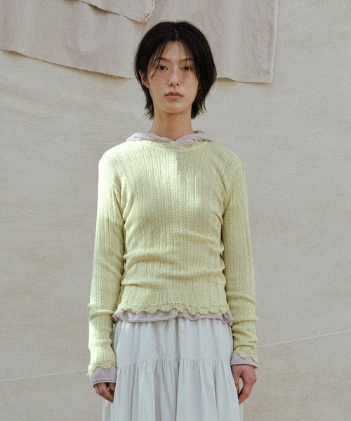 linen crochet pullover