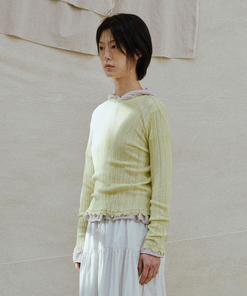 linen crochet pullover