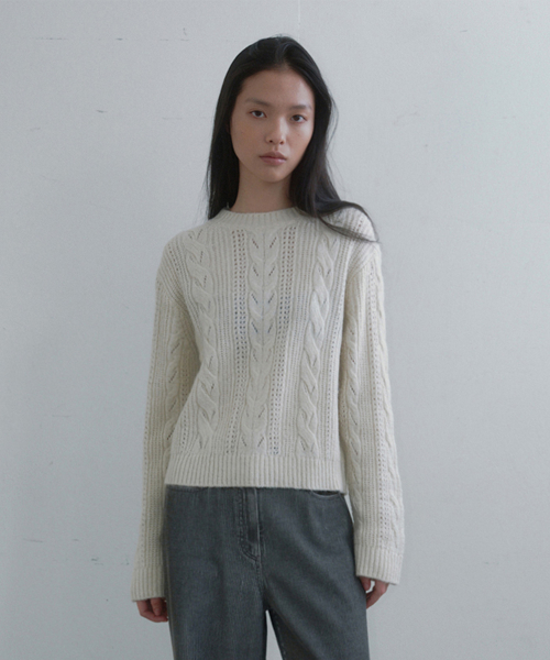 cable pullover (ivory)