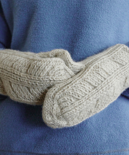 hand leaf gloves (ivory)