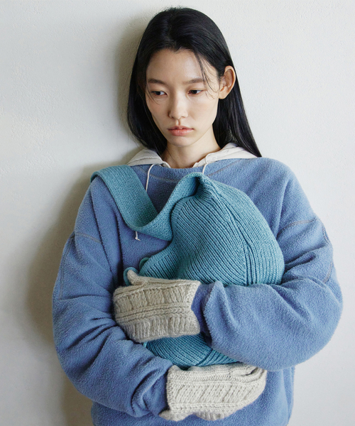 picker knit bag (smoke blue)