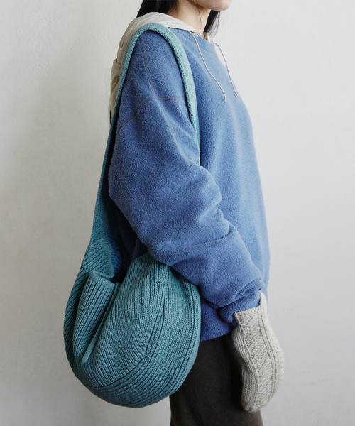 picker knit bag (smoke blue)