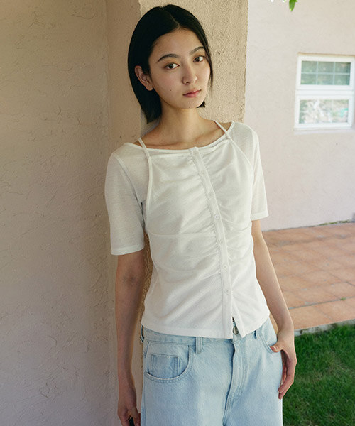 더블 레이어드 티셔츠 NEW6ME624