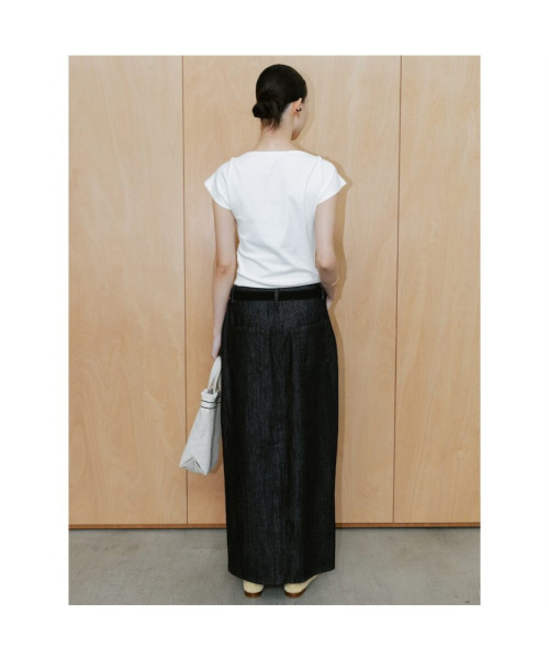 90s H Line Denim Skirt Black (TA6727A085)