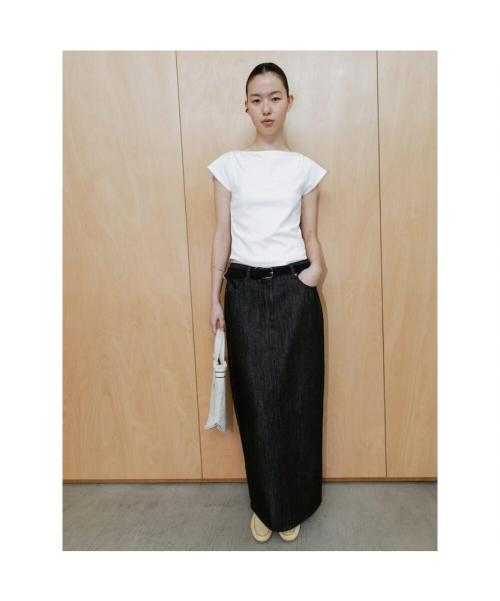 90s H Line Denim Skirt Black (TA6727A085)