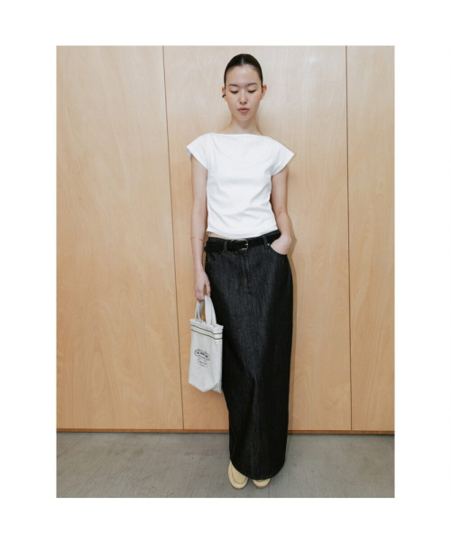 90s H Line Denim Skirt Black (TA6727A085)