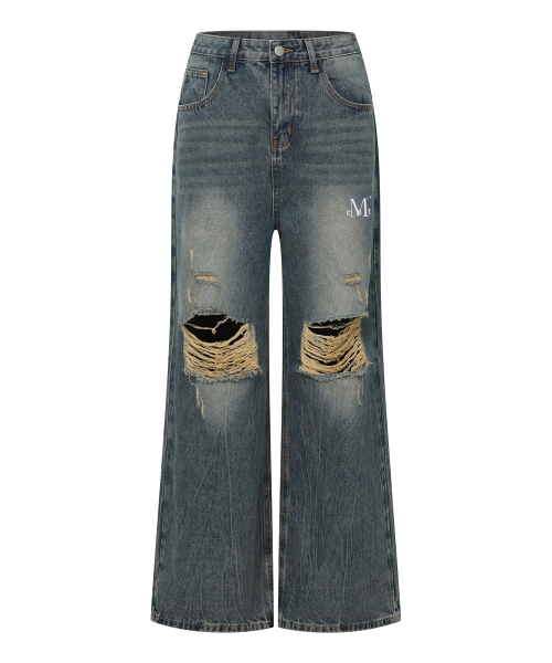 MOVA WASHING DAMAGE DENIM PANTS (3COLOR)