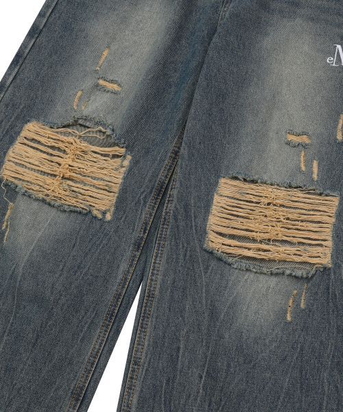MOVA WASHING DAMAGE DENIM PANTS (3COLOR)
