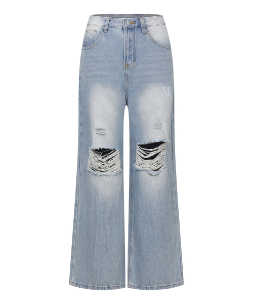 MOVA WASHING DAMAGE DENIM PANTS (3COLOR)