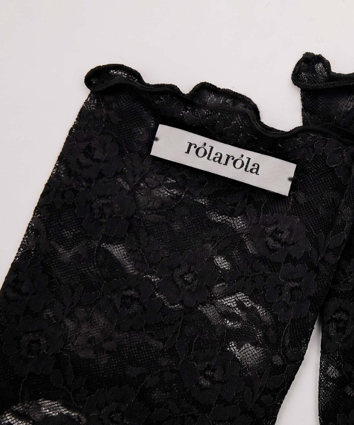 OPEN TOE LACE LEG WARMER BLACK