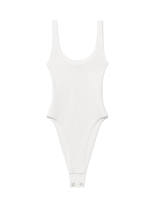 G SCOOP NECK BODYSUIT (WHITE)