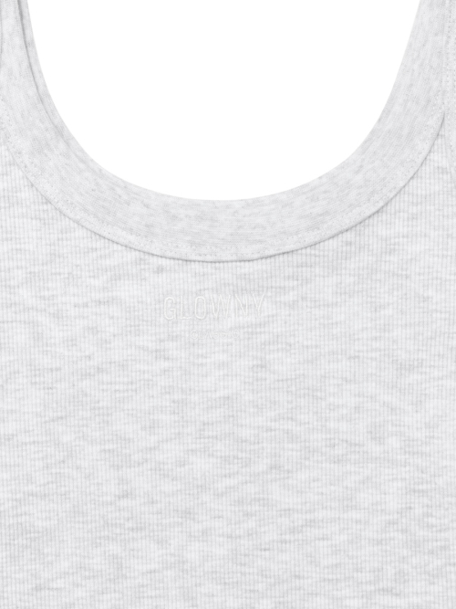 G SCOOP NECK BODYSUIT (WHITE MELANGE)