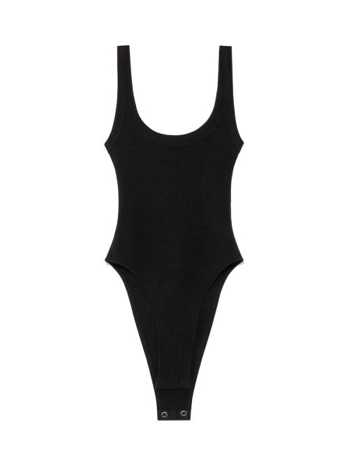 G SCOOP NECK BODYSUIT (BLACK)