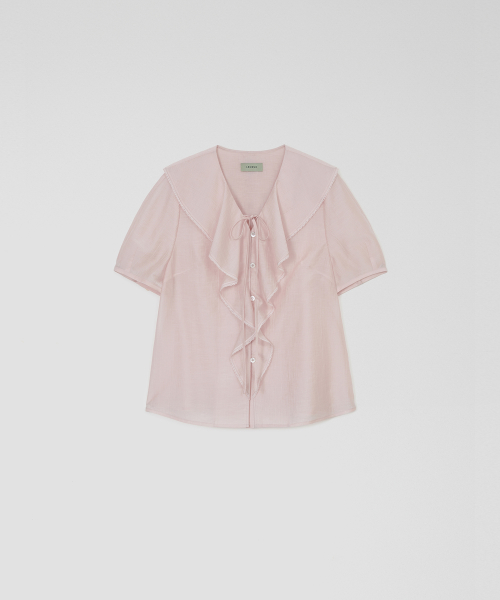 Ruban Frill Half Sleeve Blouse_2colors