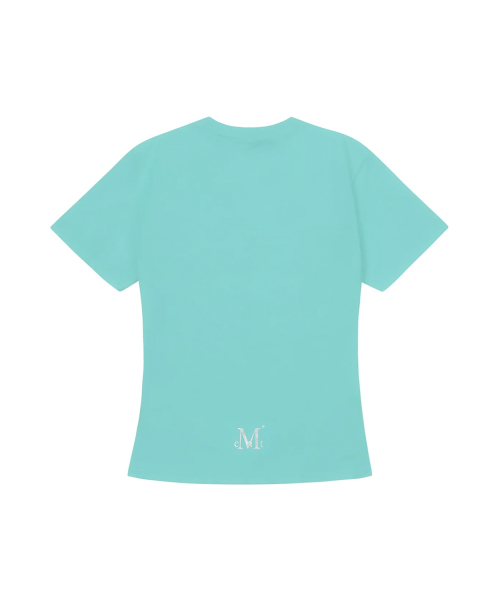 AVIX VIVID MINT SILVER PRINT SLIM FIT HALF T