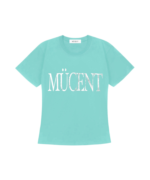 AVIX VIVID MINT SILVER PRINT SLIM FIT HALF T