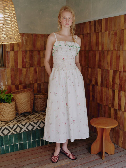 Flower Pattern Frill Dress MU2635OP309M