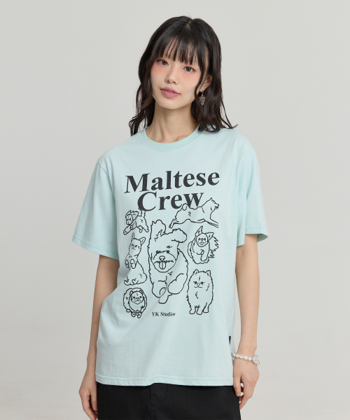 Maltese Crew Line Graphic Half Sleeve T-shirt MINT