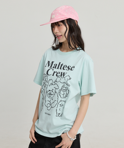 Maltese Crew Line Graphic Half Sleeve T-shirt MINT