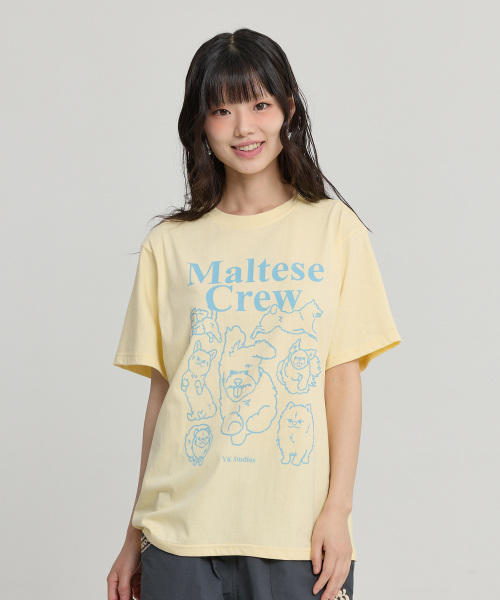 Maltese Crew Line Graphic Half Sleeve T-shirt LEMON