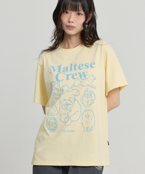 Maltese Crew Line Graphic Half Sleeve T-shirt LEMON