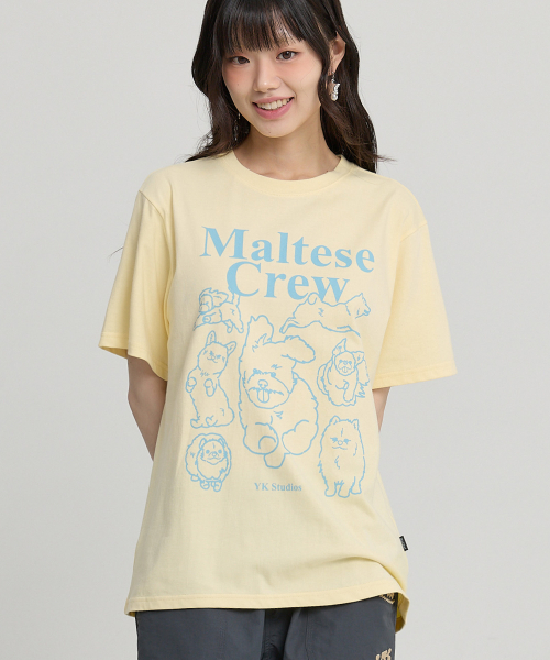 Maltese Crew Line Graphic Half Sleeve T-shirt LEMON