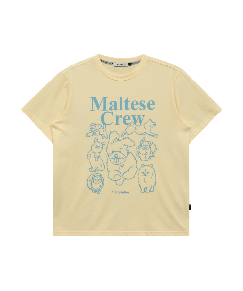 Maltese Crew Line Graphic Half Sleeve T-shirt LEMON
