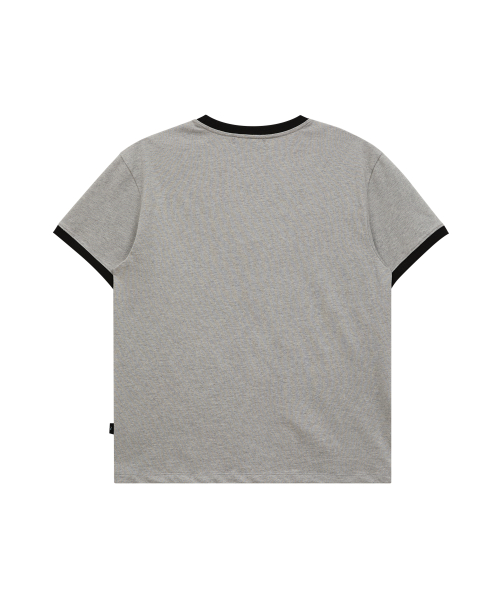 Maltese Archive Line Graphic Ringer Half Sleeve T-shirt GREY