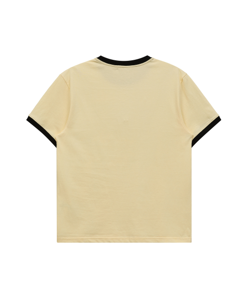 Maltese Archive Line Graphic Ringer Half Sleeve T-shirt LEMON