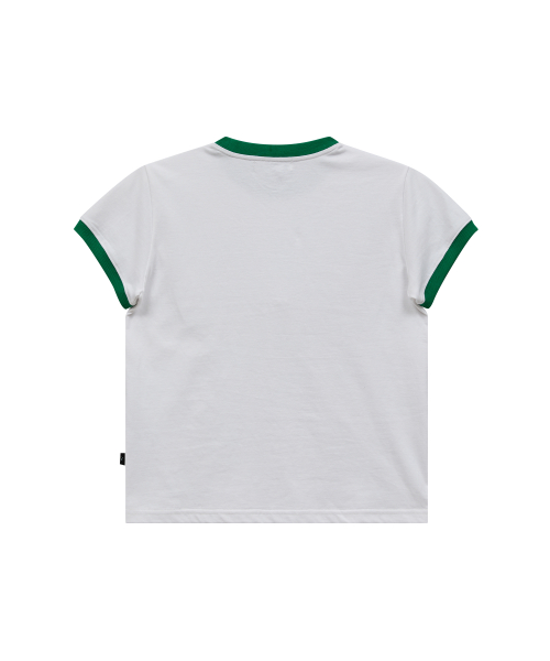 Maltese Archive Line Graphic Ringer Half Sleeve T-shirt WHITE