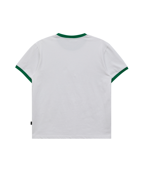 Maltese Archive Line Graphic Ringer Half Sleeve T-shirt WHITE