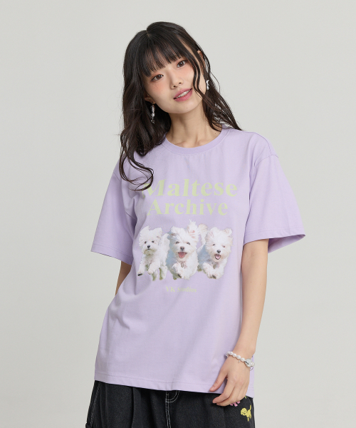 Maltese Archive Half Sleeve T-shirt LIGHT PURPLE