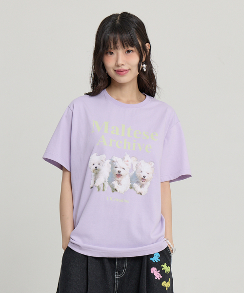Maltese Archive Half Sleeve T-shirt LIGHT PURPLE