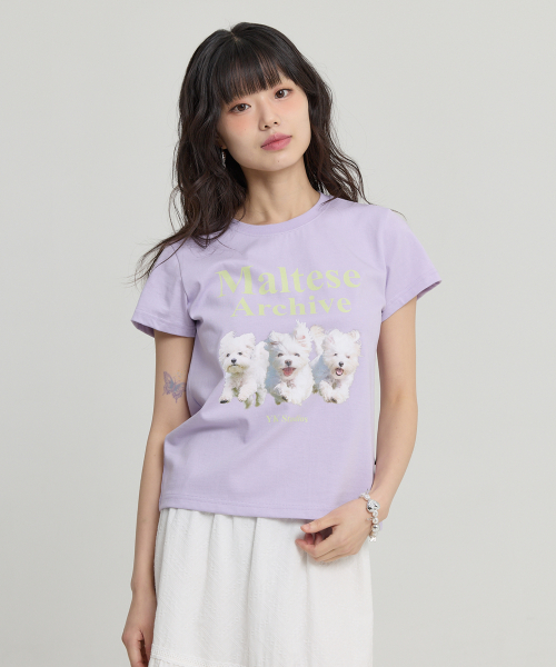 Maltese Archive Half Sleeve T-shirt LIGHT PURPLE