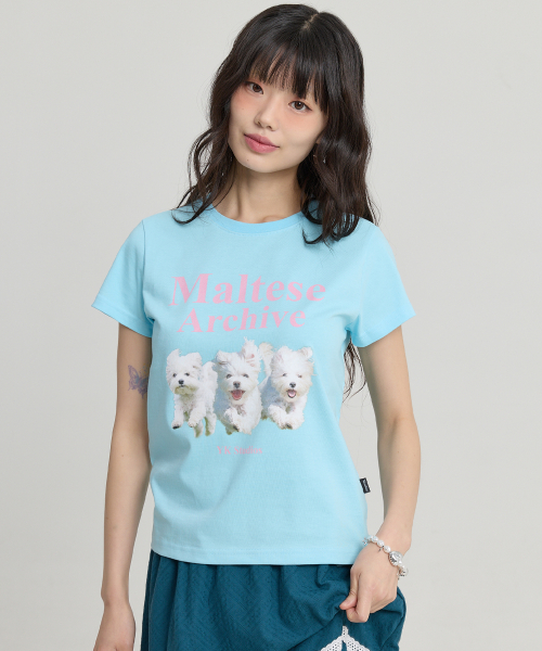 Maltese Archive Half Sleeve T-shirt LIGHT BLUE