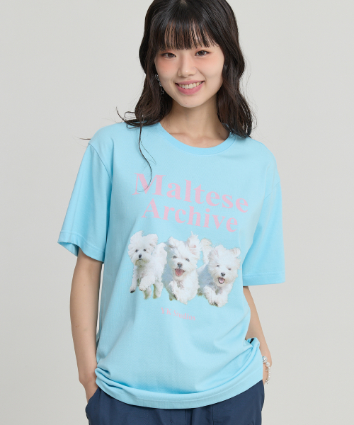Maltese Archive Half Sleeve T-shirt LIGHT BLUE