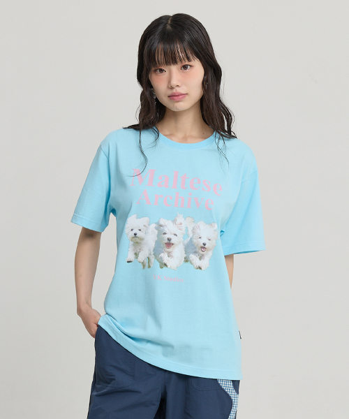 Maltese Archive Half Sleeve T-shirt LIGHT BLUE