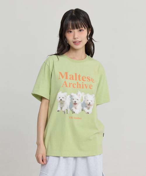 Maltese Archive Half Sleeve T-shirt YELLOW GREEN