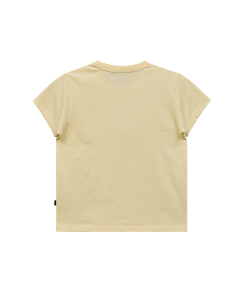 Maltipoo Lettering Color Block Half Sleeve T-shirt LIGHT LEMON